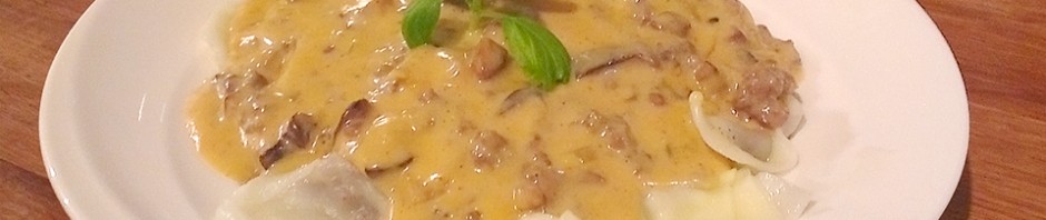 Hjemmelaget tortellini med elgkjøtt og shitakesaus